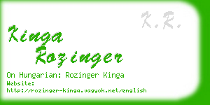 kinga rozinger business card